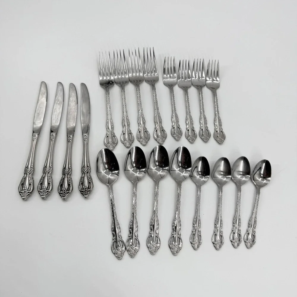 RSVP RXV3 18/10 Stainless Steel Heavy Pierced 20 Piece Set 4 Place Settings